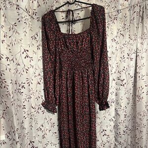 Floral Black Dress